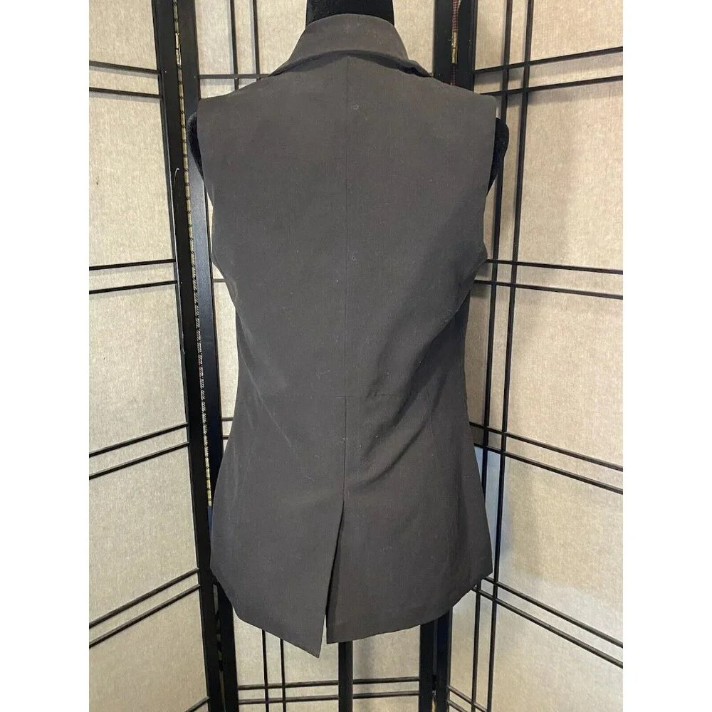 7th Avenue Suiting collection NY & Co Size 6 Sleeveless Black Vest - Picture 3 of 10